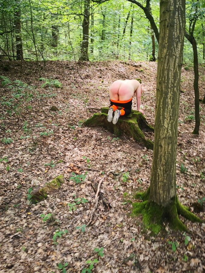 Bare naked tits and ass in the woods
