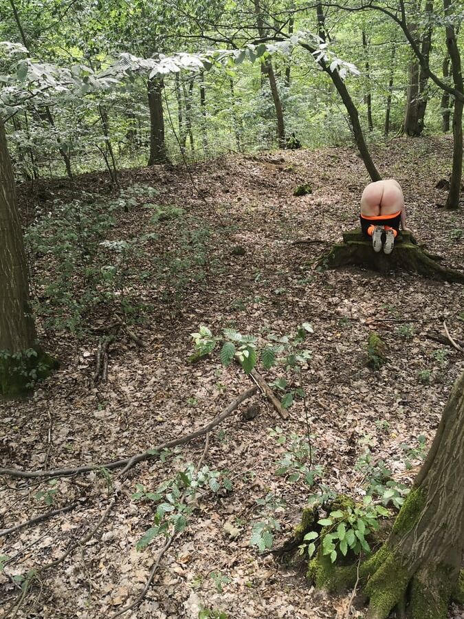 Bare naked tits and ass in the woods