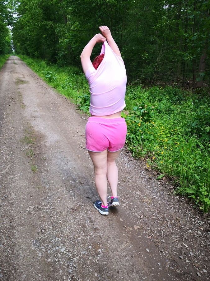 Pure naked hiking in public
