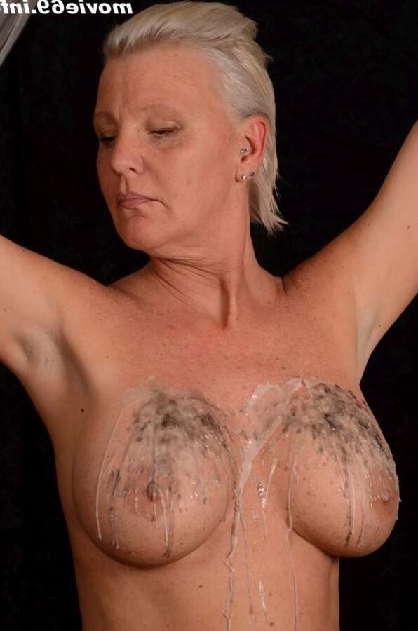Submissive MILF Jill Summer with wax on her tits