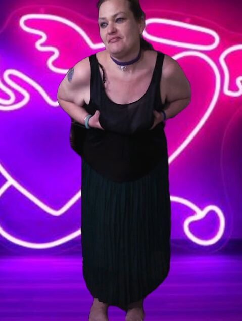 Hot BBW in Black Dress Flashing Her Goodies.