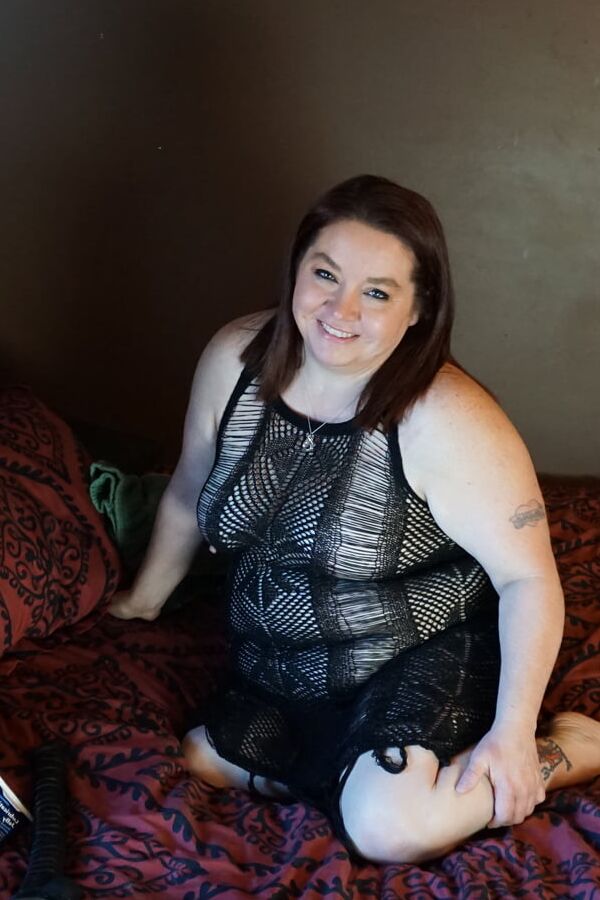 Sexy BBW Black Dress and Black Dildos