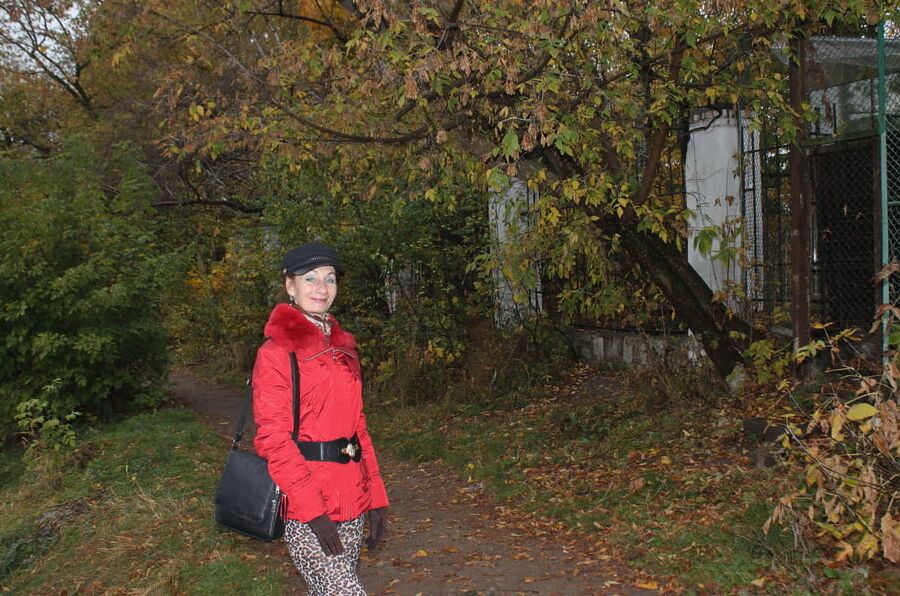 Red jacket and yellow leaves