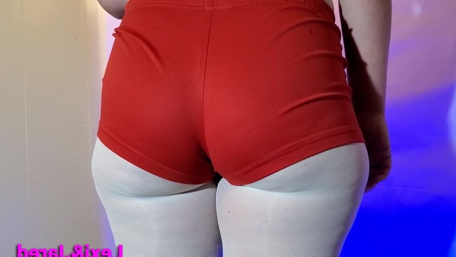 Wide Hips Big Soft Ass in Pantyhose and Booty Shorts