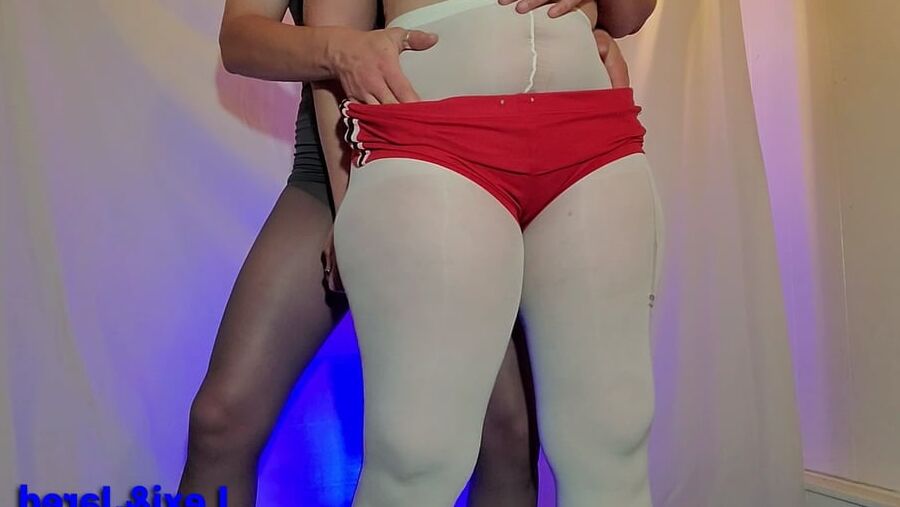 Fingering Curvy PAWG Hairy Pussy Both in Pantyhose