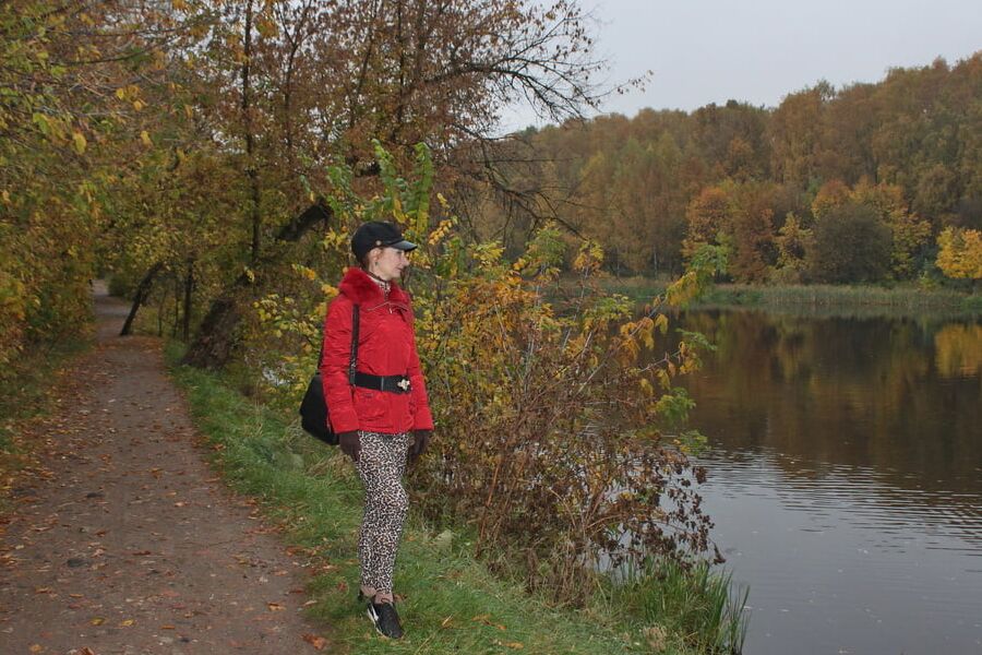 Red jacket and yellow leaves