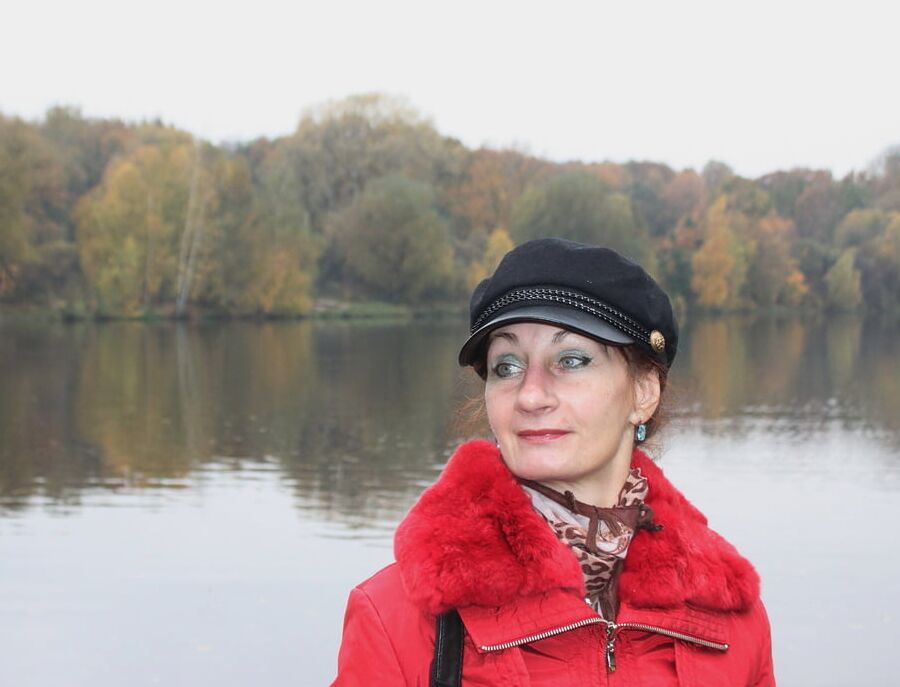 Red jacket and yellow leaves