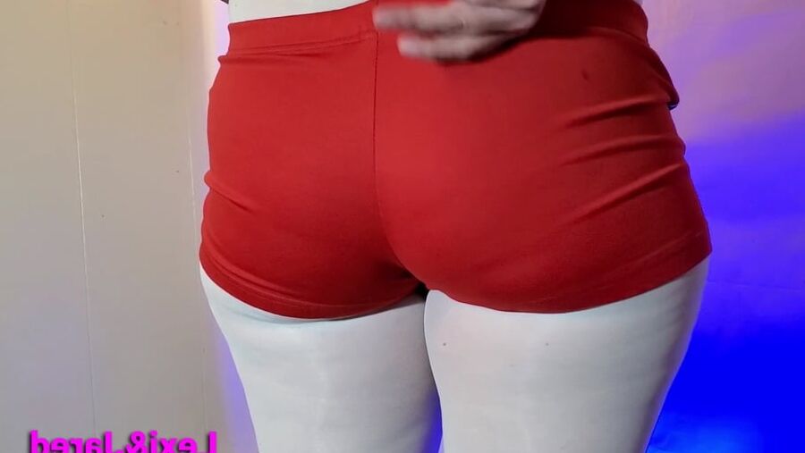 Wide Hips Big Soft Ass in Pantyhose and Booty Shorts