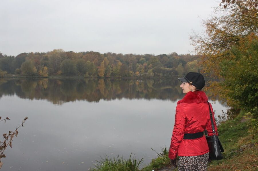 Red jacket and yellow leaves