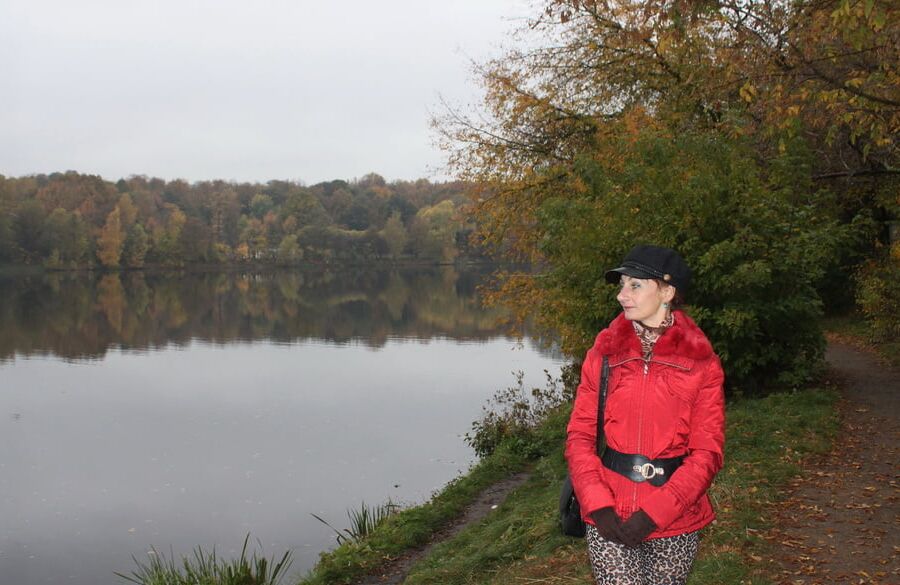 Red jacket and yellow leaves