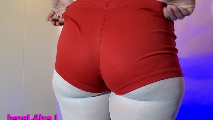 Wide Hips Big Soft Ass in Pantyhose and Booty Shorts