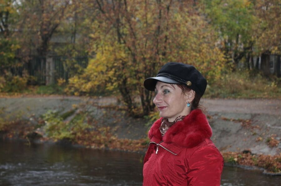 Red jacket and yellow leaves