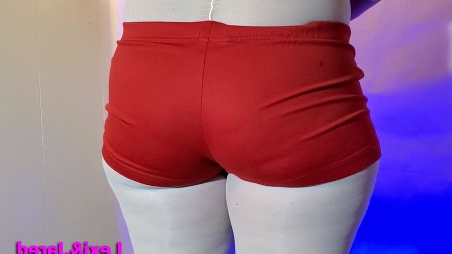 Wide Hips Big Soft Ass in Pantyhose and Booty Shorts
