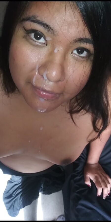 Kitty drinks cum
