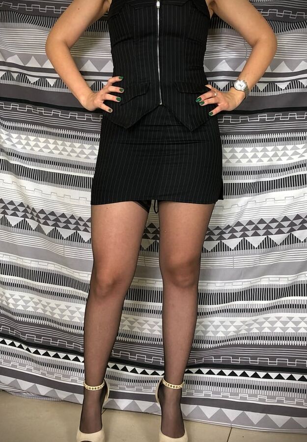 Giada in black stockings