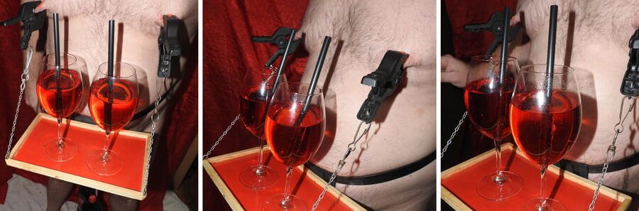 Served Spritz with Nipple Tray and Weight in my Balls