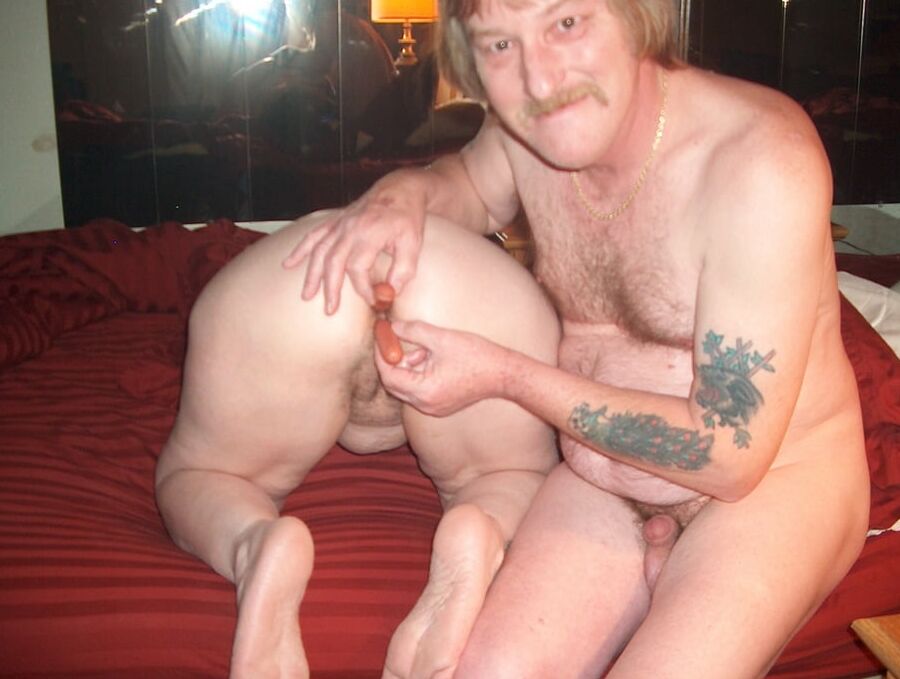 Getting fucked with hot dogs in my cunt & in my as