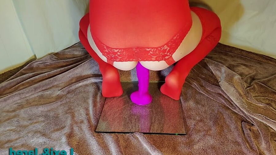 Fat Ass Takes Tip of 8 inch Dildo Anal