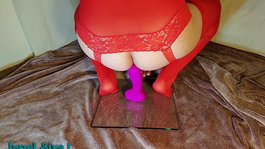 Fat Ass Takes Tip of 8 inch Dildo Anal