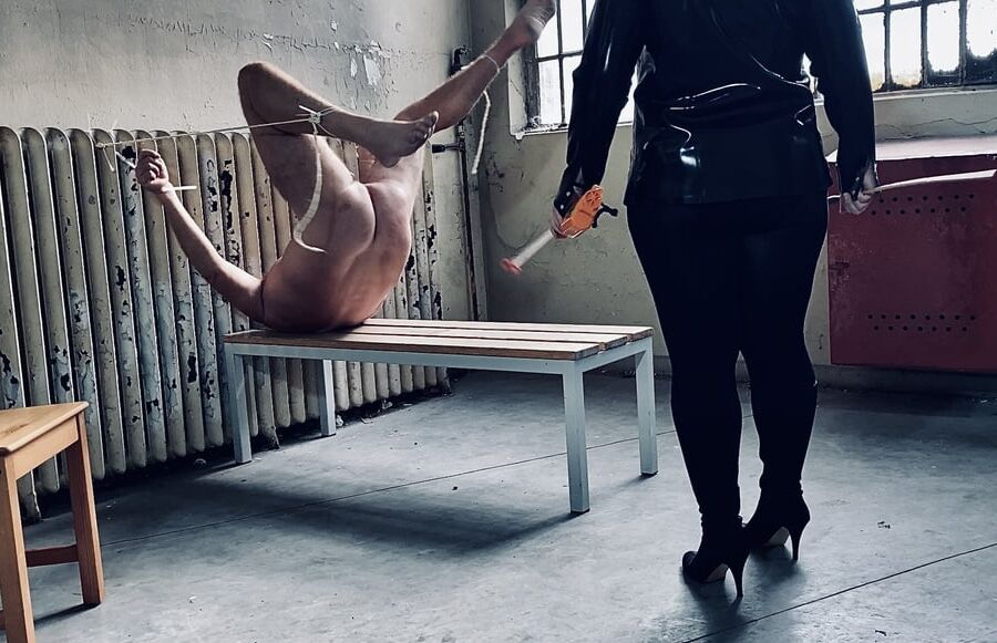 Warden Mistress April takes her Slave to prison