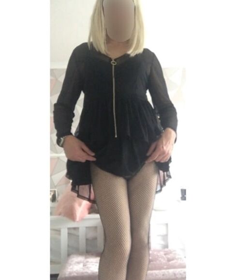 Black skirt and stockings