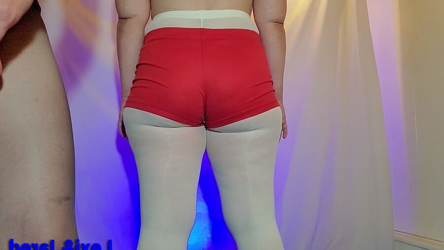 Nude Pantyhose and Booty Shorts Nylon Couple