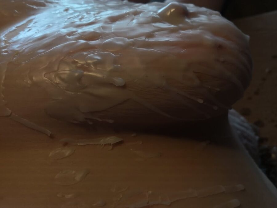 Breasts in hot wax