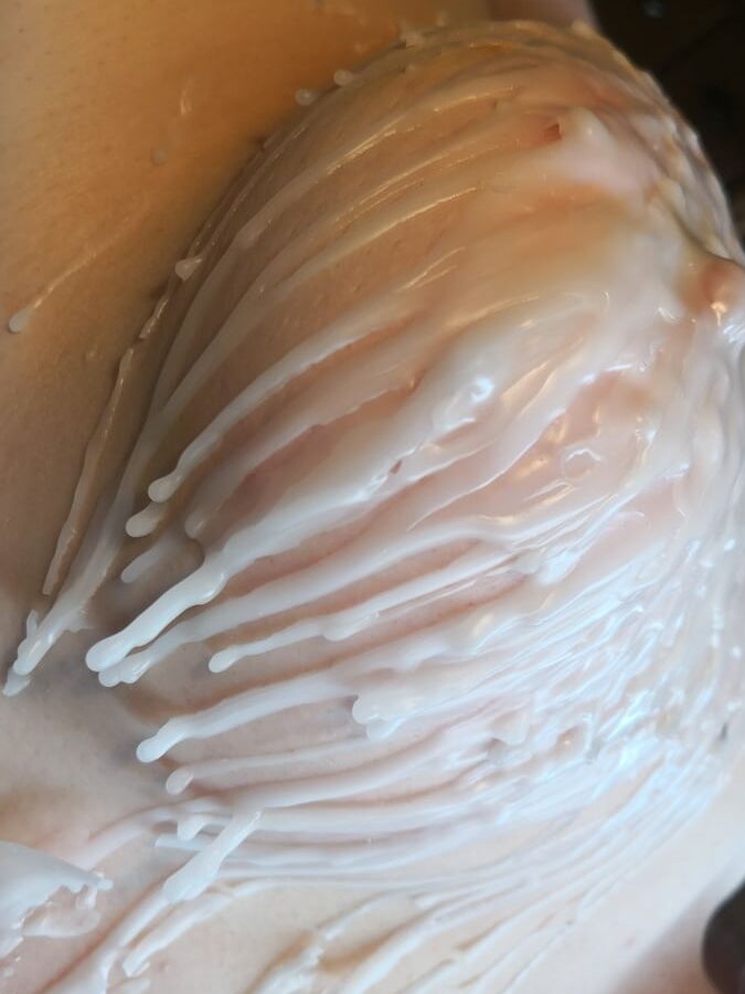 Breasts in hot wax