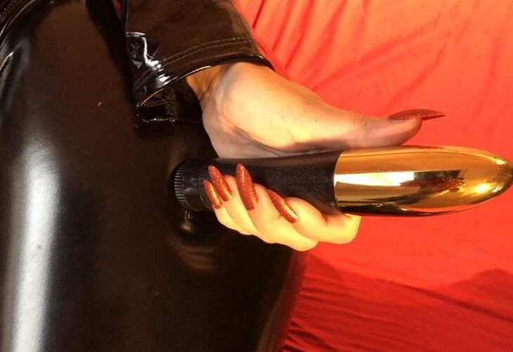 Black PVC, Heels and Vibrator