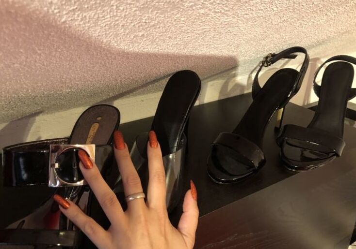 Black PVC, Heels and Vibrator