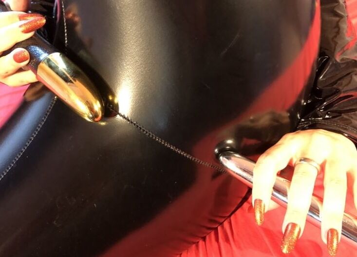 Black PVC, Heels and Vibrator