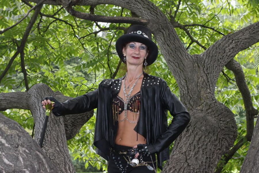 Clockpunk under tree