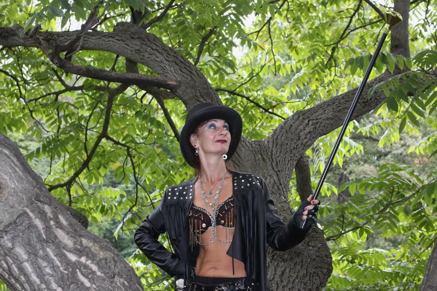 Clockpunk under tree