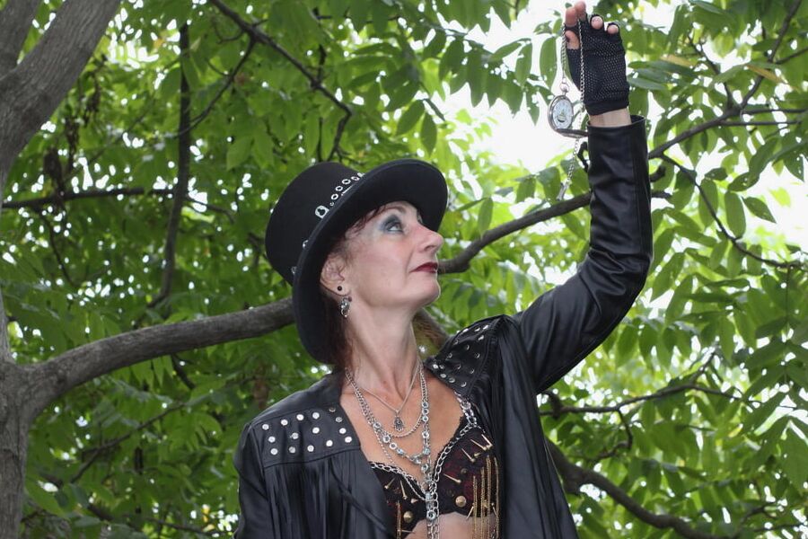 Clockpunk under tree