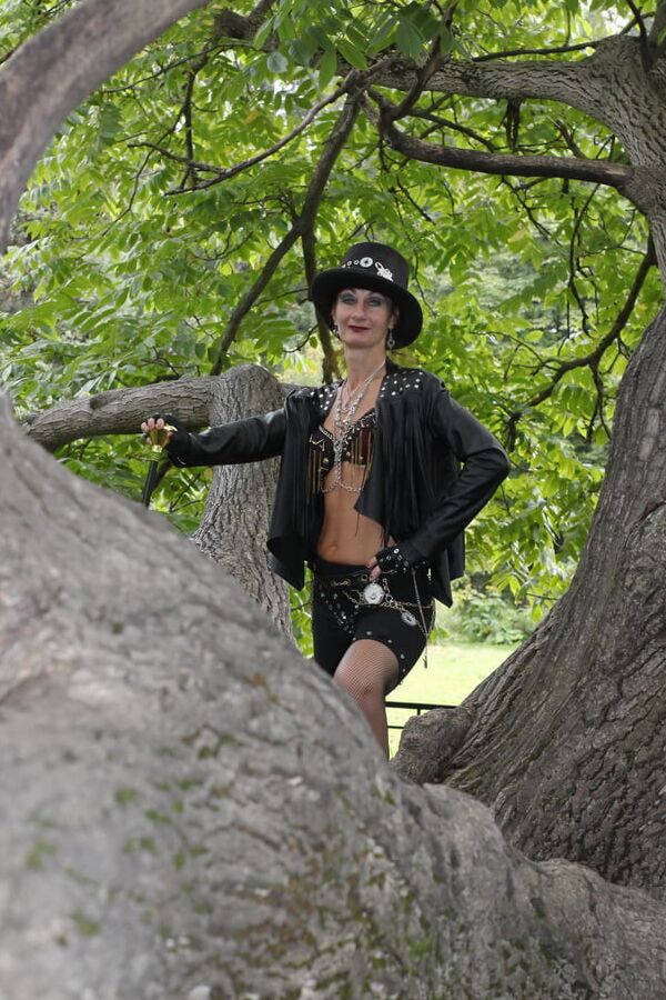 Clockpunk under tree