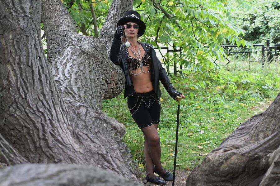 Clockpunk under tree