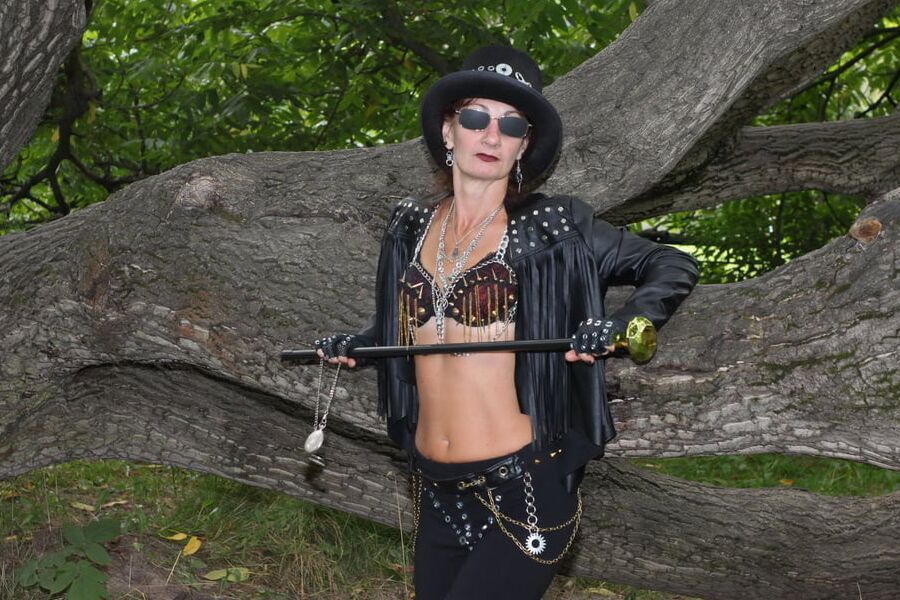 Clockpunk under tree