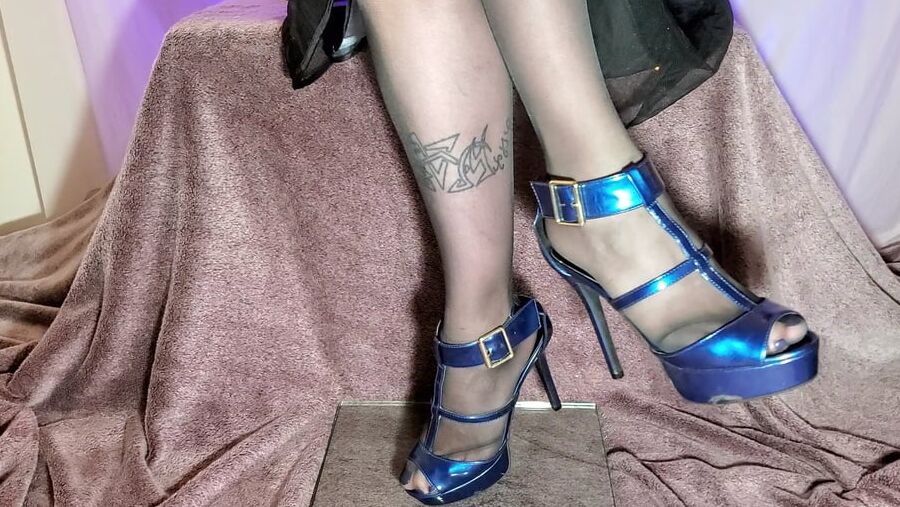 See Through Skirt Pantyhose and High Heels Feet