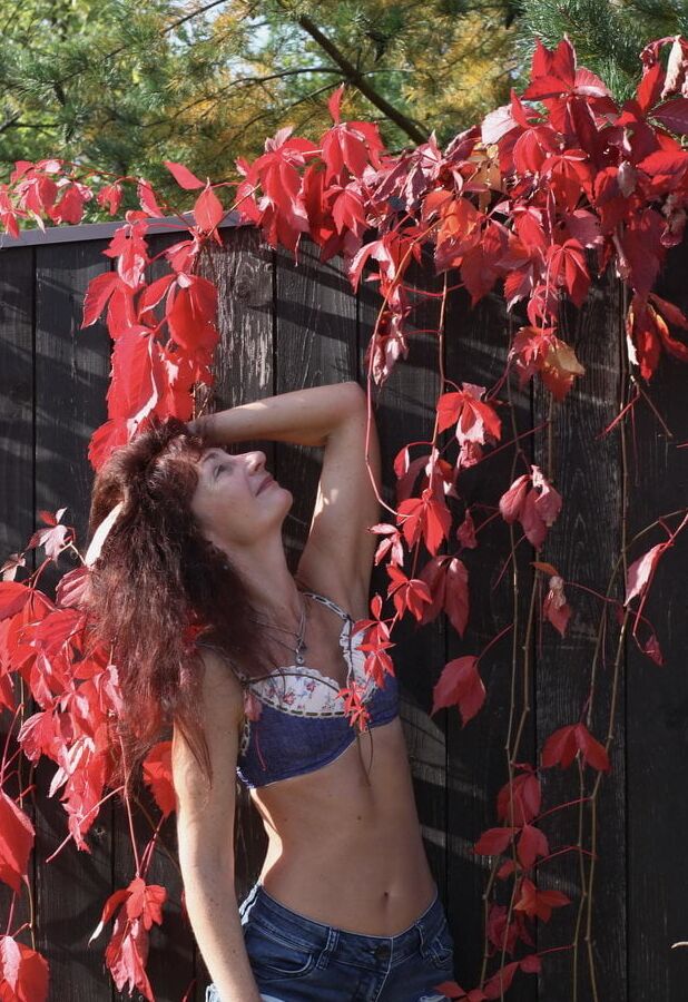 In red leaves