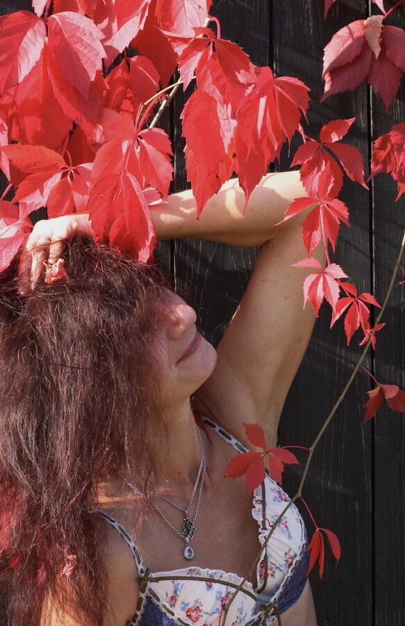In red leaves