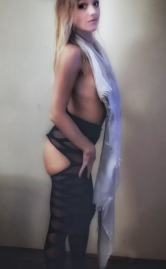 Sexy Wife in new black lingerie