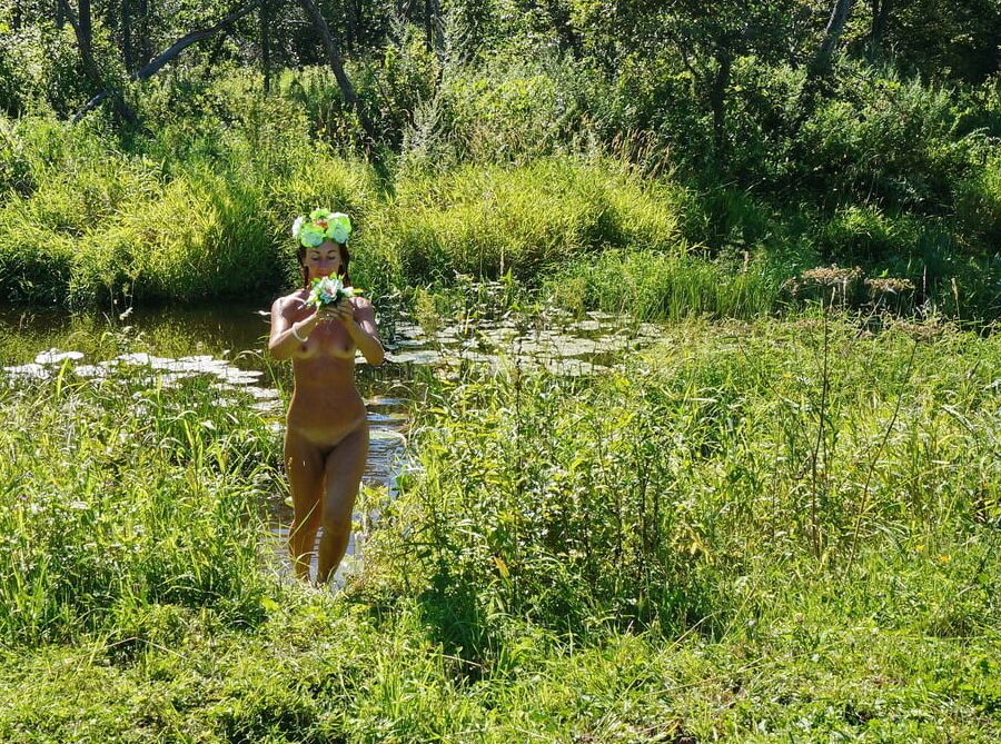 Nude in lazy river