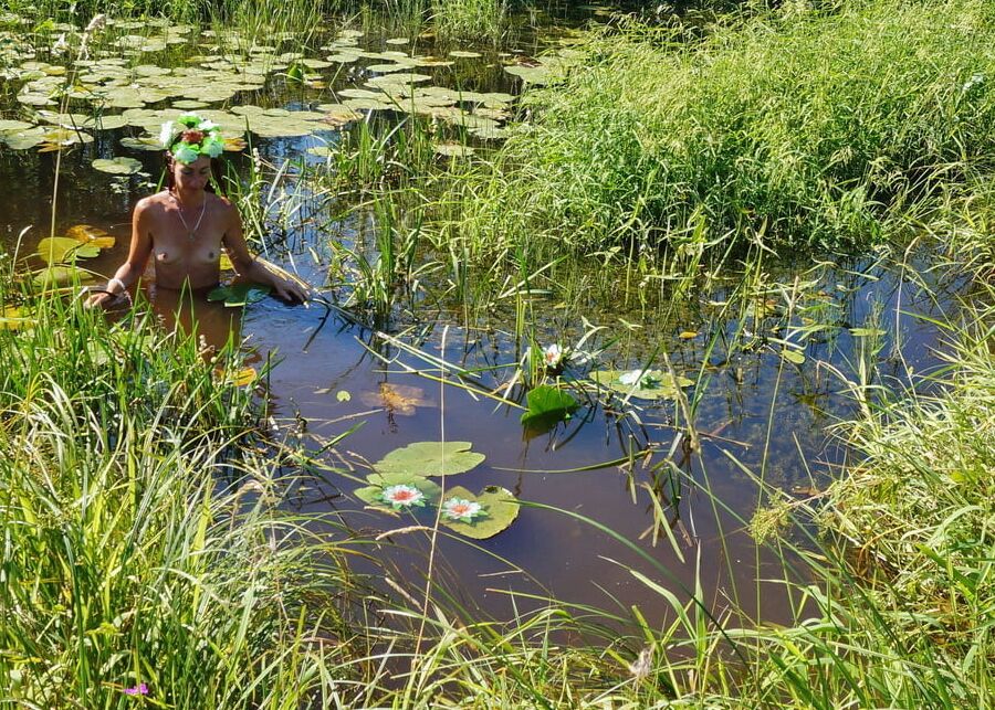 Nude in lazy river