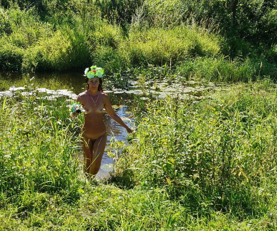 Nude in lazy river