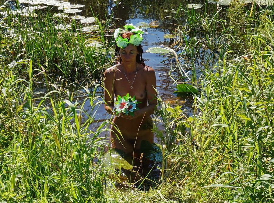 Nude in lazy river