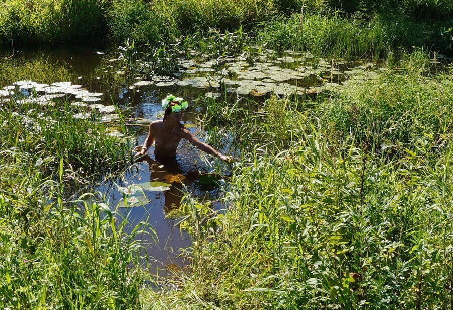 Nude in lazy river