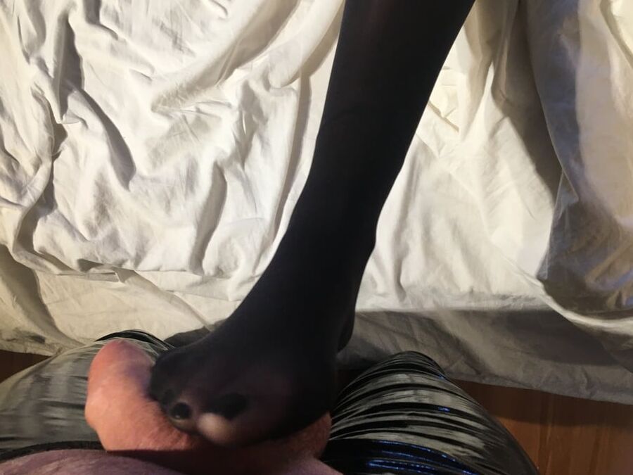 Nylon and Heels Play on Bed