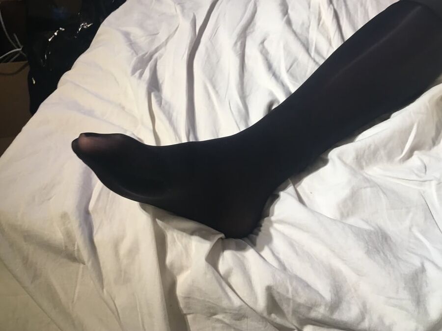 Nylon and Heels Play on Bed