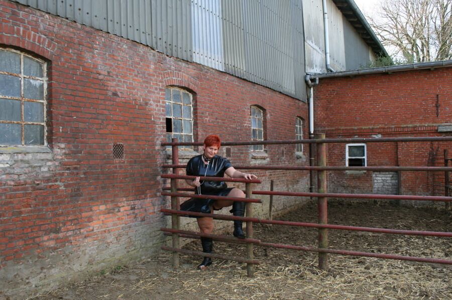 In latex at the cattle gate