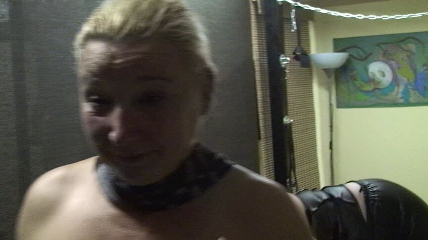 Slave with dildo ...